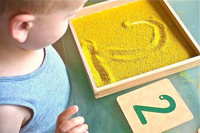 Montessori Sandbox Numerals Photo (Original)